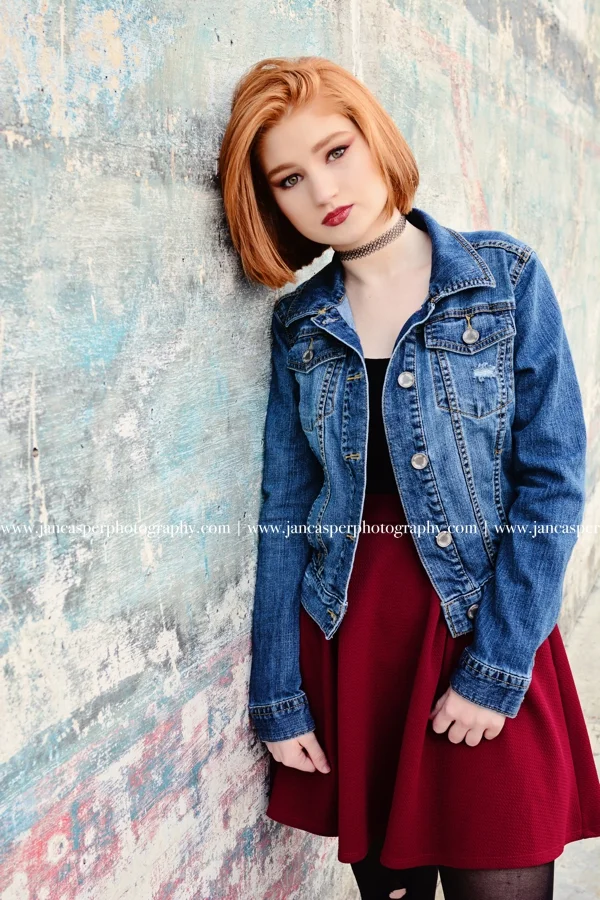 senior portrait neon arts district Norfolk Jan Casper Photography Virginia