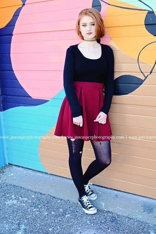 senior portrait Jan Casper Photography Norfolk Neon Arts District Virginia
