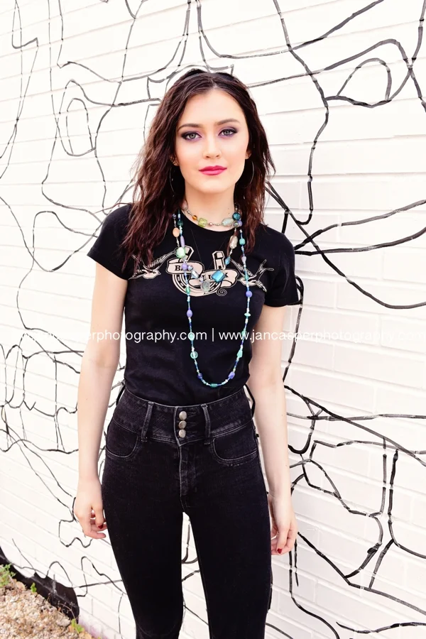 senior portrait downtown Norfolk Jan Casper Photography Virginia Norfolk Neon Arts District