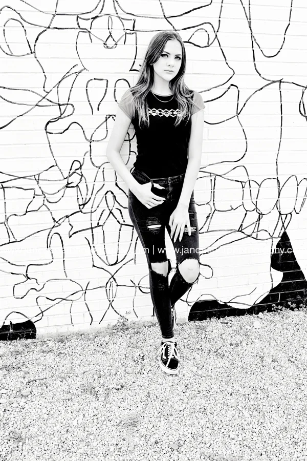 senior portrait downtown Norfolk Jan Casper Photography Norfolk Neon District