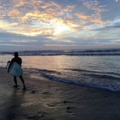 Surfing in Huanchaco, Peru