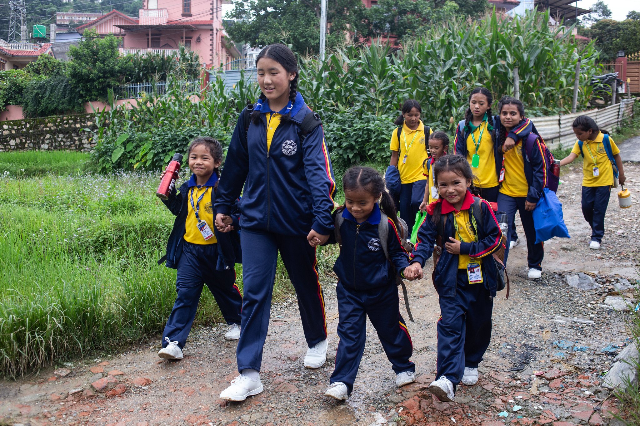  Girls return to their hostel from school in Kathmandu. (Photo by Uma Bista) 