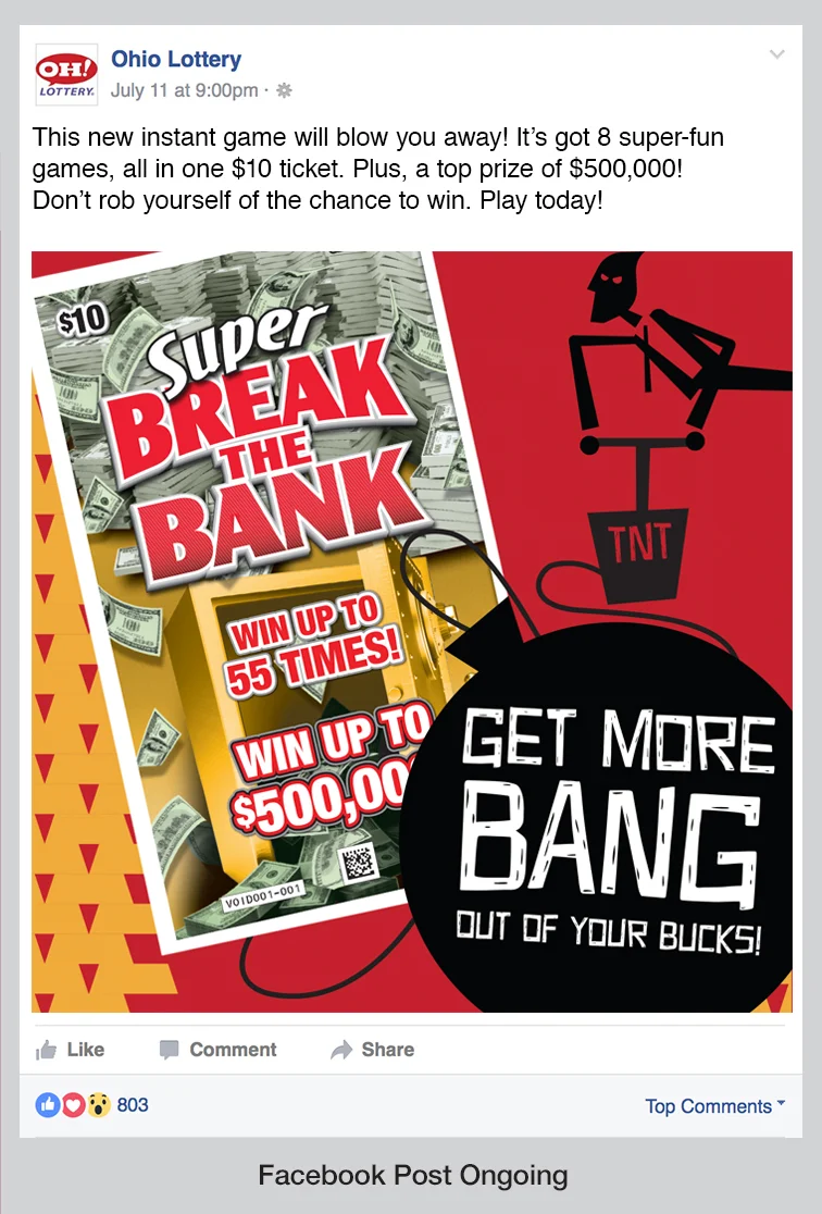 Super Break The Bank Facebook Ad