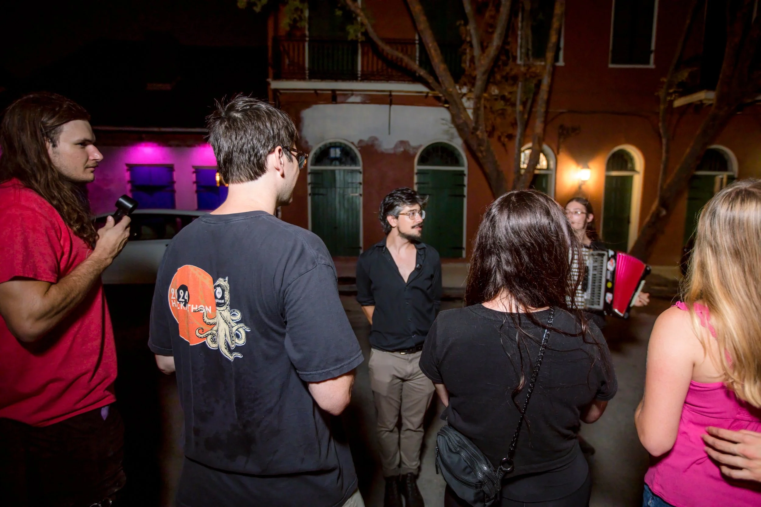 listening in on an accordion ghost tour