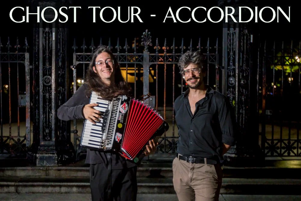 book a ghost tour with accordion accompaniment