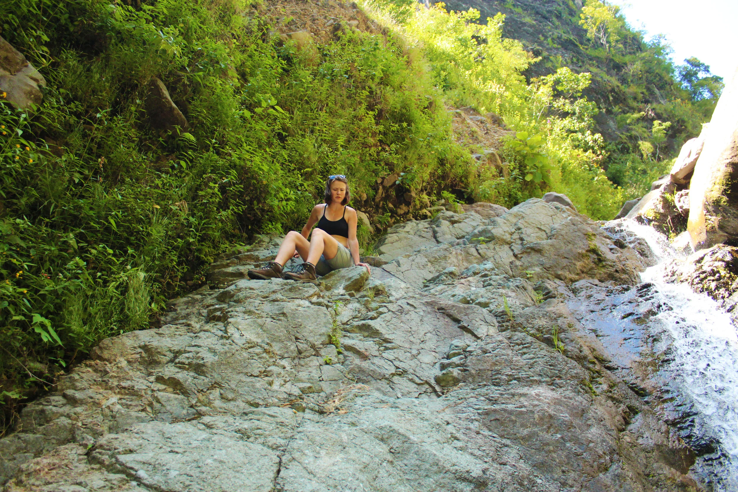 I call this my "Now how do I get down?" face.
