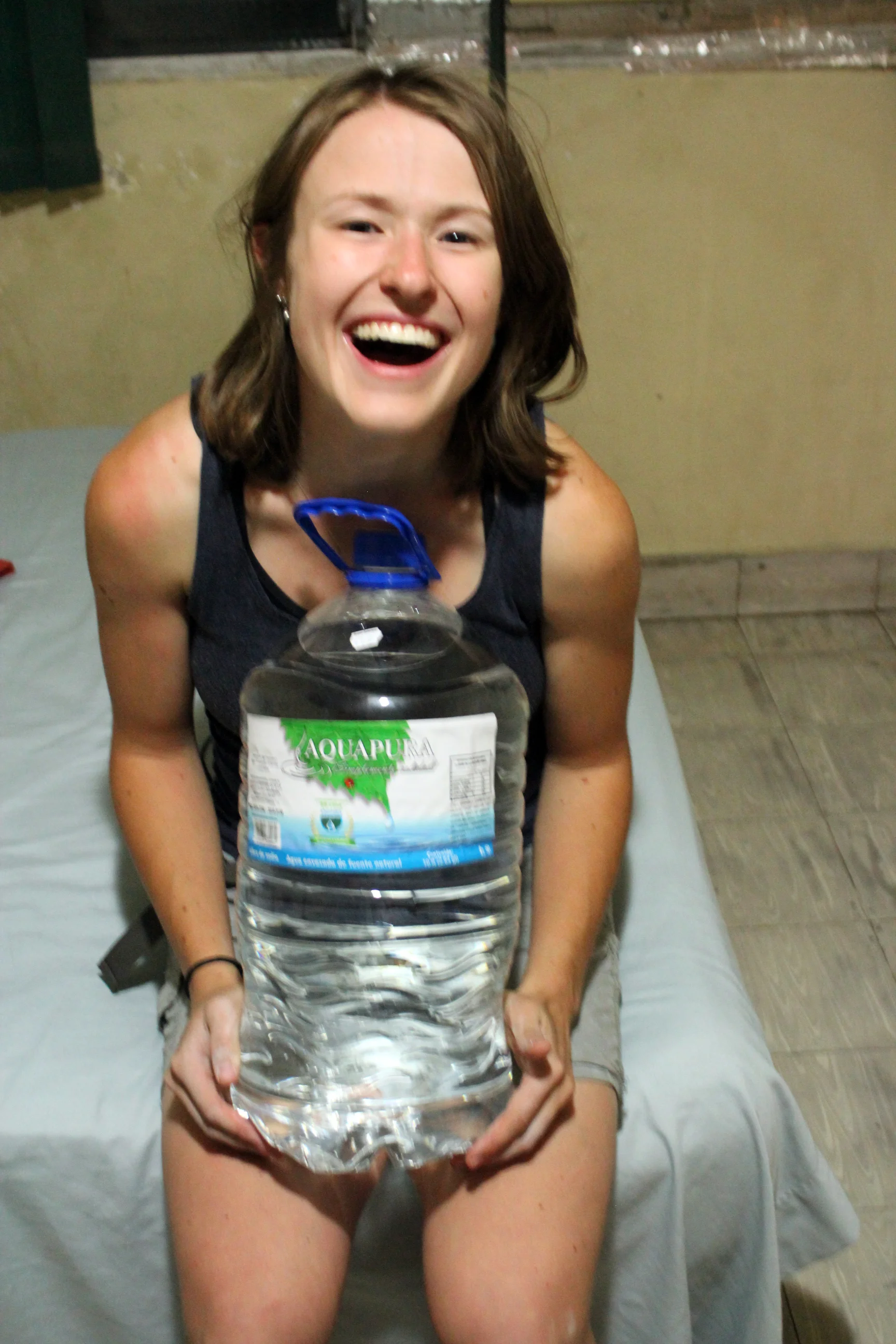 In the dizzying heat of El Salvador, I got a little deliriously excited about this giant water bottle, the size of my torso for just over $1. No more filtering water for a few days!