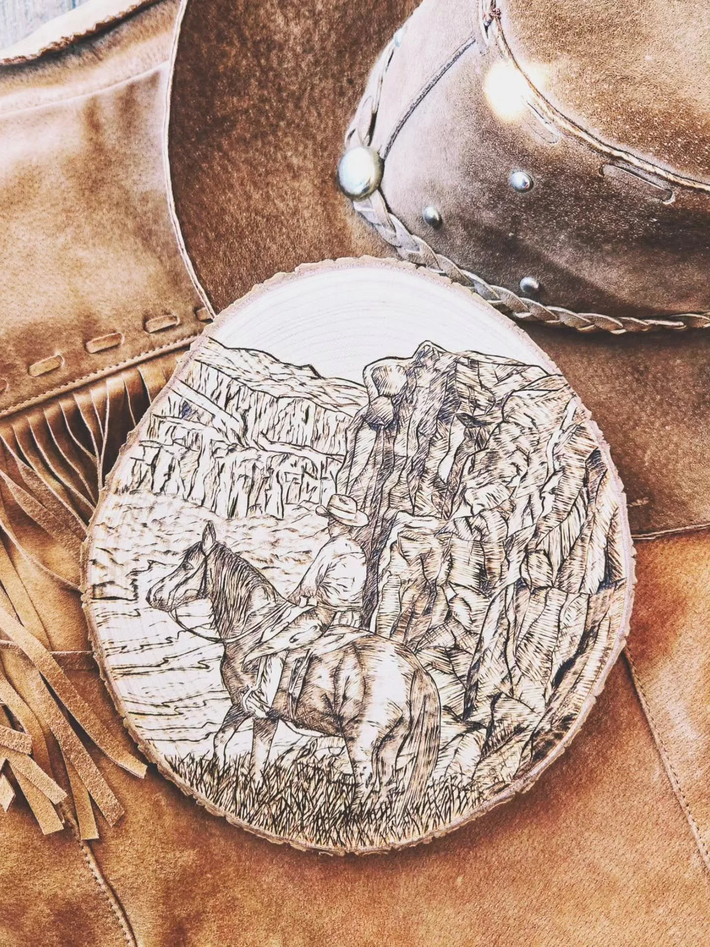 Just got home from spending the holiday week in Montana with my family. This is a piece I made for my grandparents and gifted to them while I was up there and it's one of my favorites I've done.
&bull;
PS: My pyrography pieces are not part of our Ets