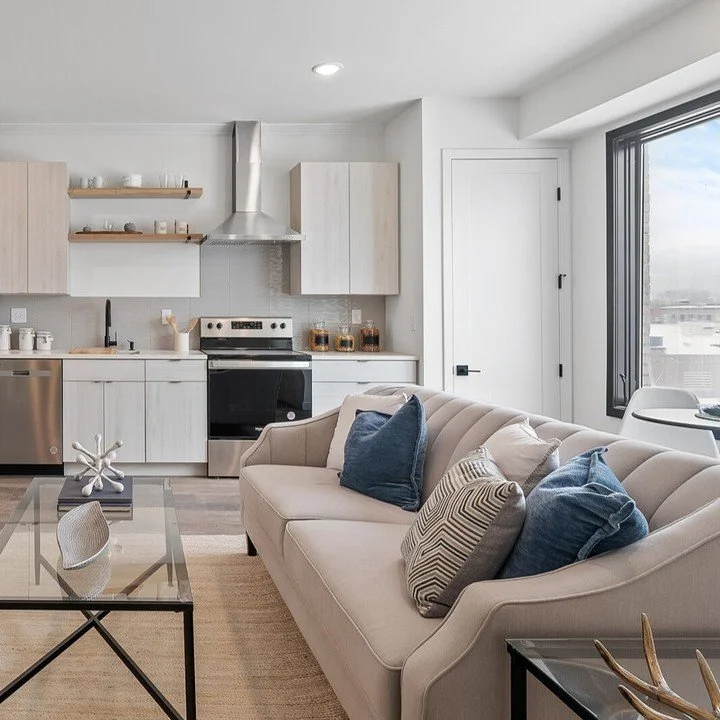 Our passion for creating beautiful spaces extends beyond residential and commercial properties to include multifamily home projects like The Olive. We transformed this space with neutral shades, modern furniture, and elegant d&eacute;cor. Check it ou