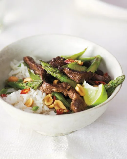  Steak and Asparagus Stir Fry    Martha Stewart Living  