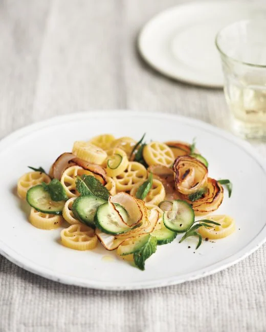   Rotelle with Onions, Cucumbers, and Herbs    Martha Stewart Living  