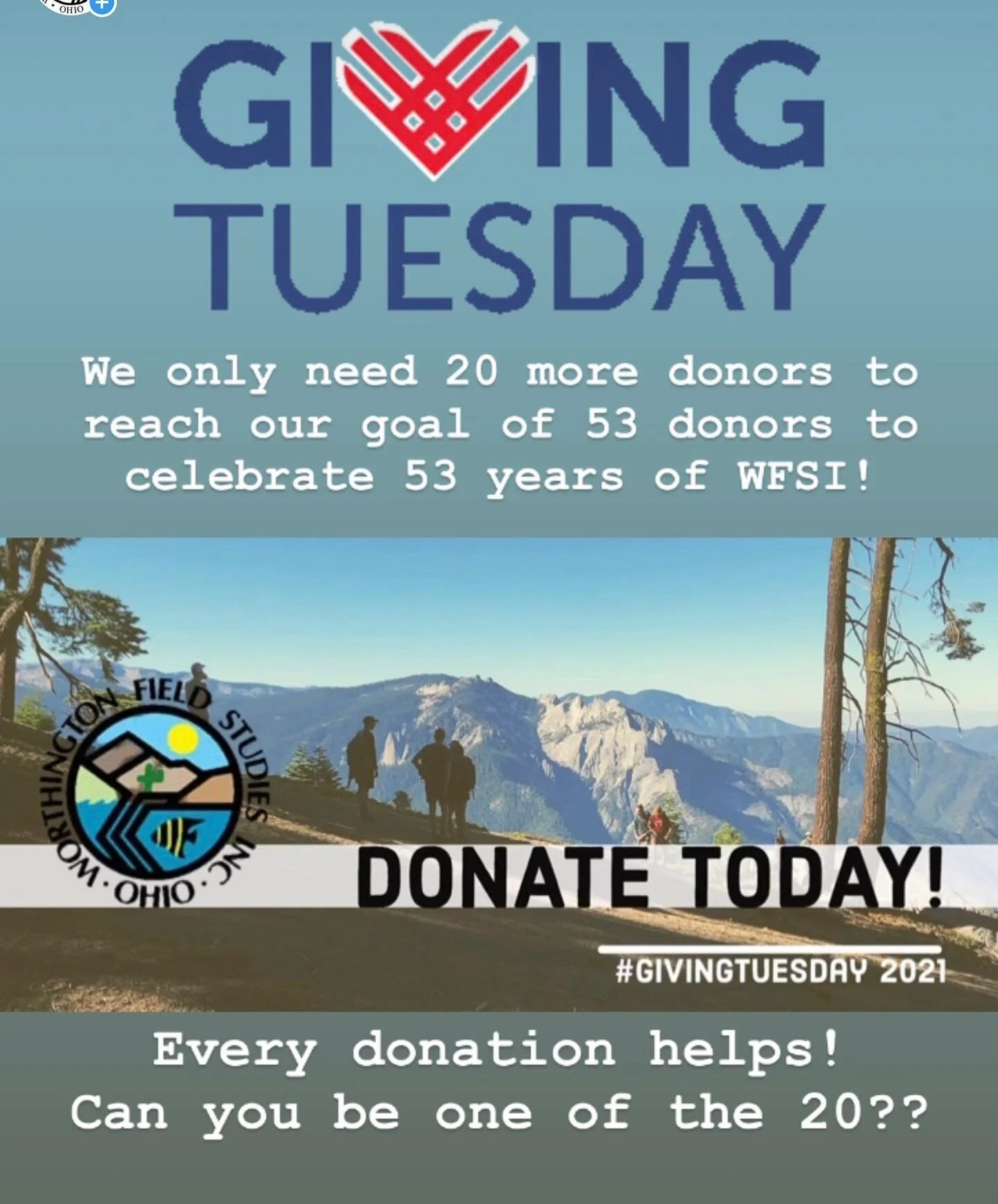 Today&rsquo;s the day! Be one of the 20 people who help us reach our goal!! Link in bio