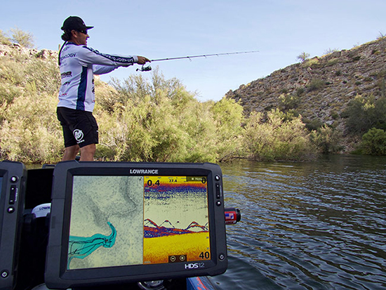 You can cast a D-Shad a long way on spinning gear, and the fish will come out of pretty deep water to grab it.