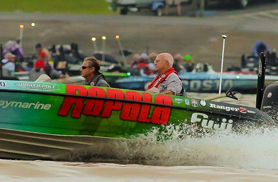Day-3 blast-off from Lake Dardanelle State Park. - photo by Steve Bowman, courtesy of BASSMASTER.com