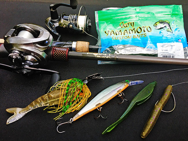 This spread of lures works well in the spring, especially on Toledo Bend.