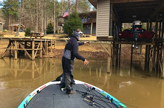 Although the lake was still at winter pool, some nice largemouth were caught from shallow docks.