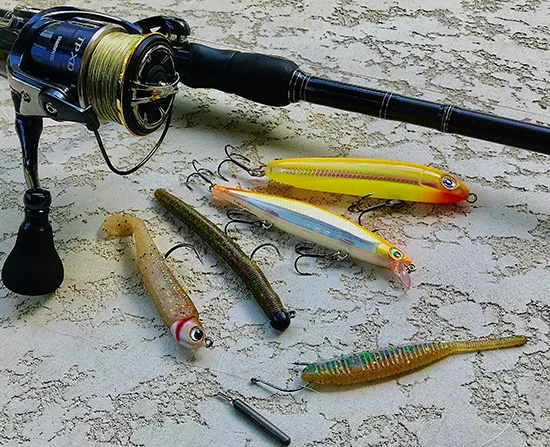 My St. Lawrence lure selection included a Hildebrandt Swimbait, Rapala Shadow Rap and Skitter V, Yamamoto 4" Senko and 3" Shad-Shape Worm (both rigged with VMC components).