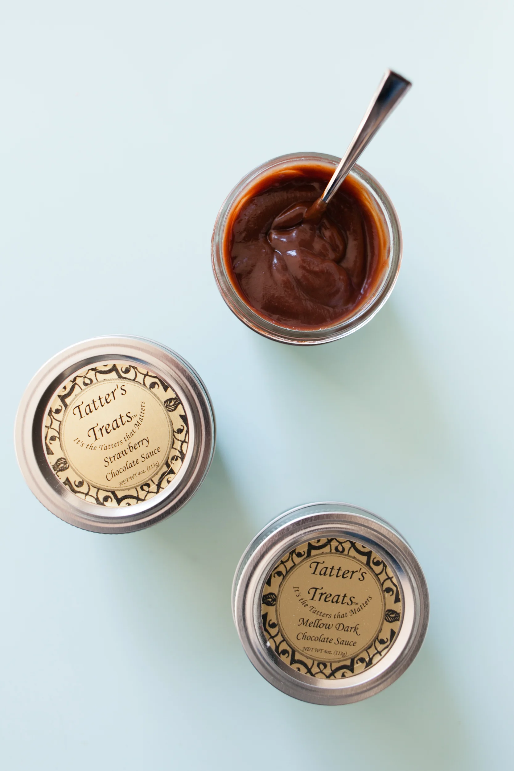 CHOCOLATE SAUCE Tatter's Treats This ain't your grandma's chocolate sauce -- Tatter's decadent chocolate sauce comes in a variety of flavors, like bacon chocolate (what?!) and even apple pie chocolate sauce (WHOA!). Must. Try.