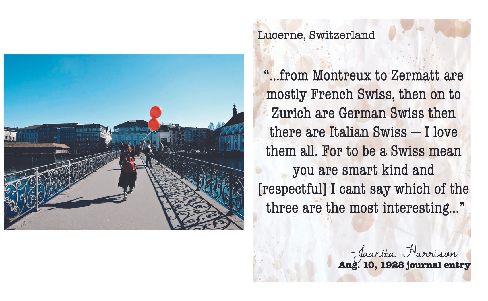 Rae Hong in Switzerland