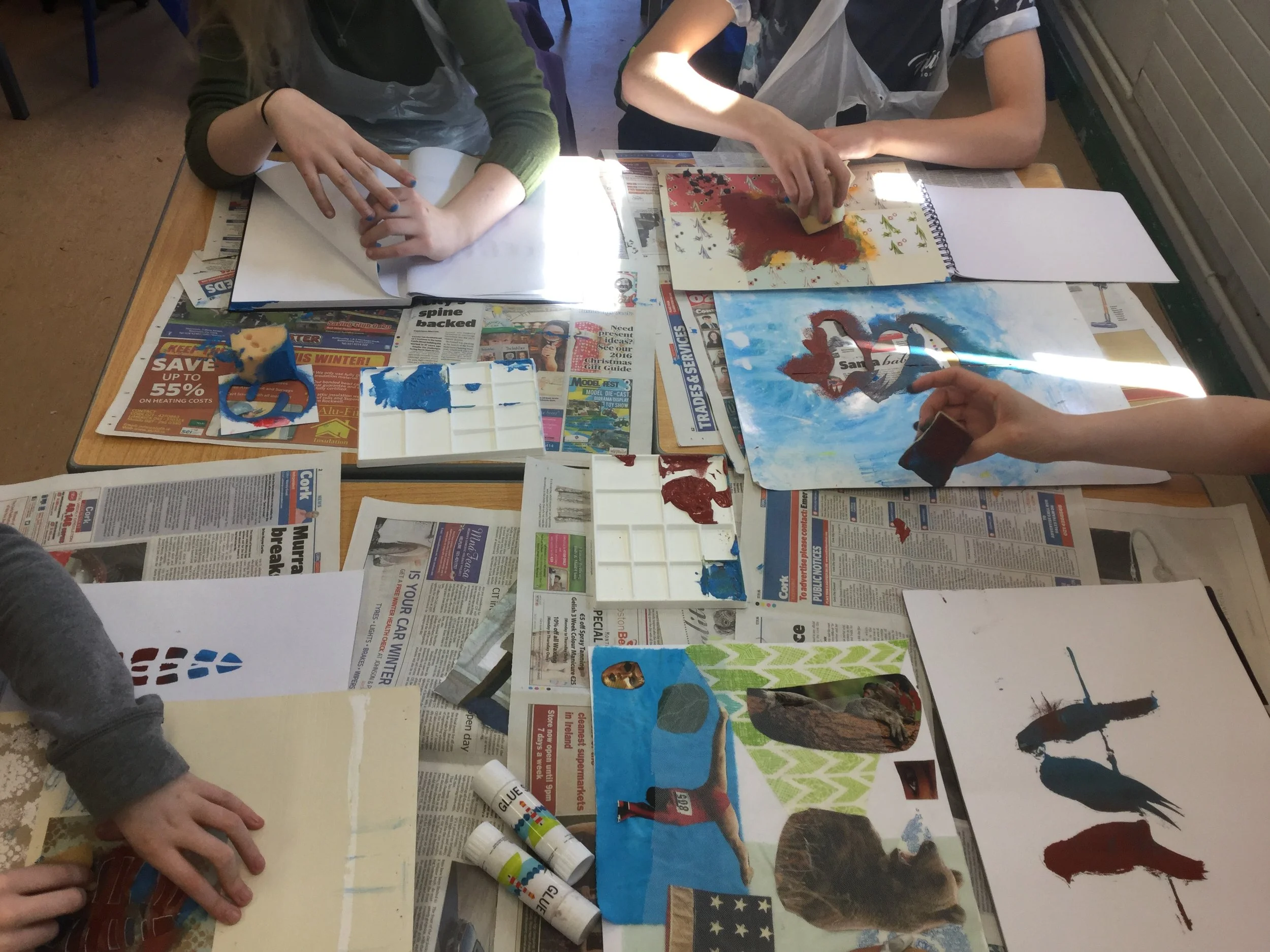 Students working on their Creative Engagement Project in collaboration with Sample Studios