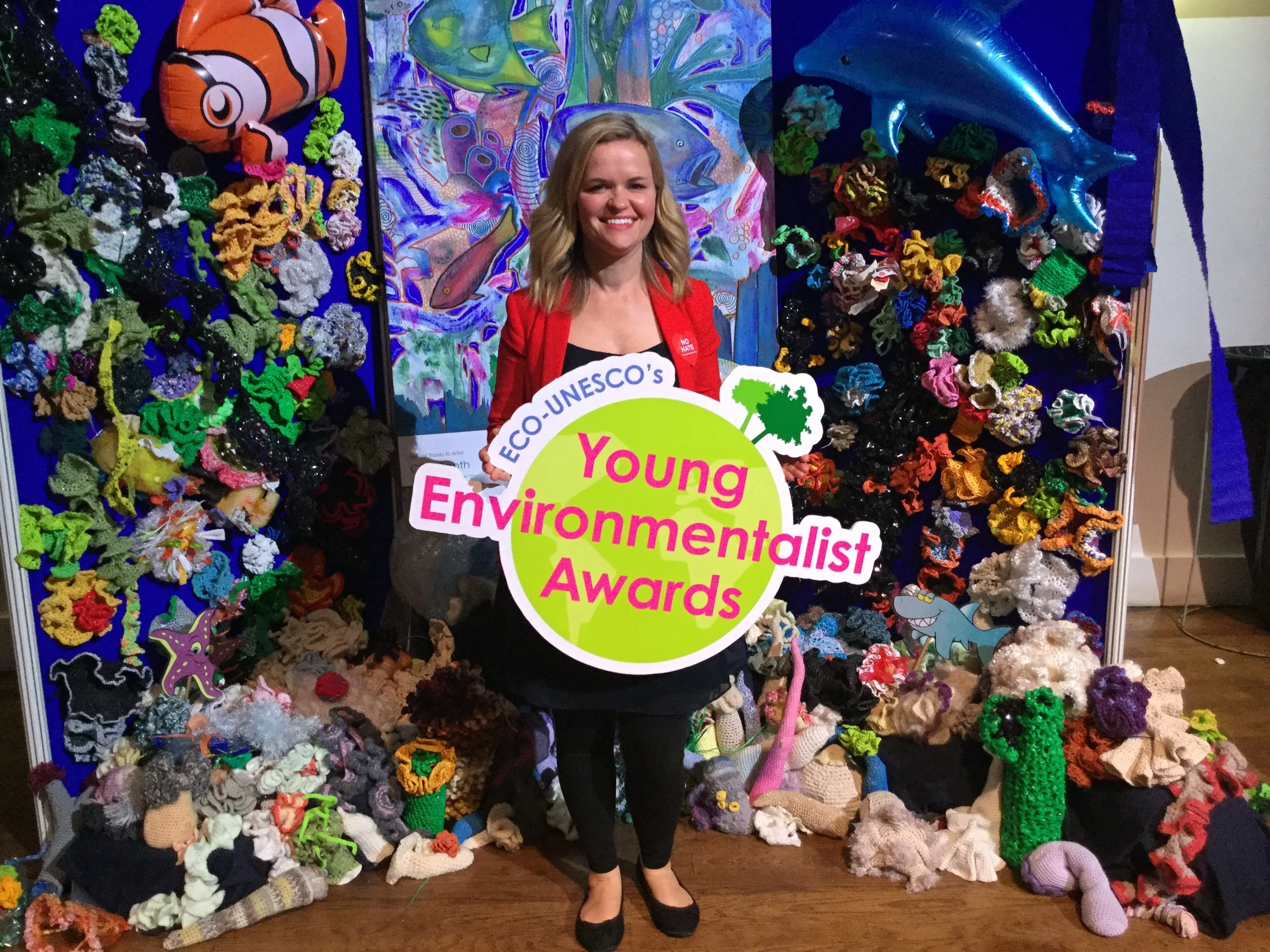 Pam at the Young Environmentalist Awards