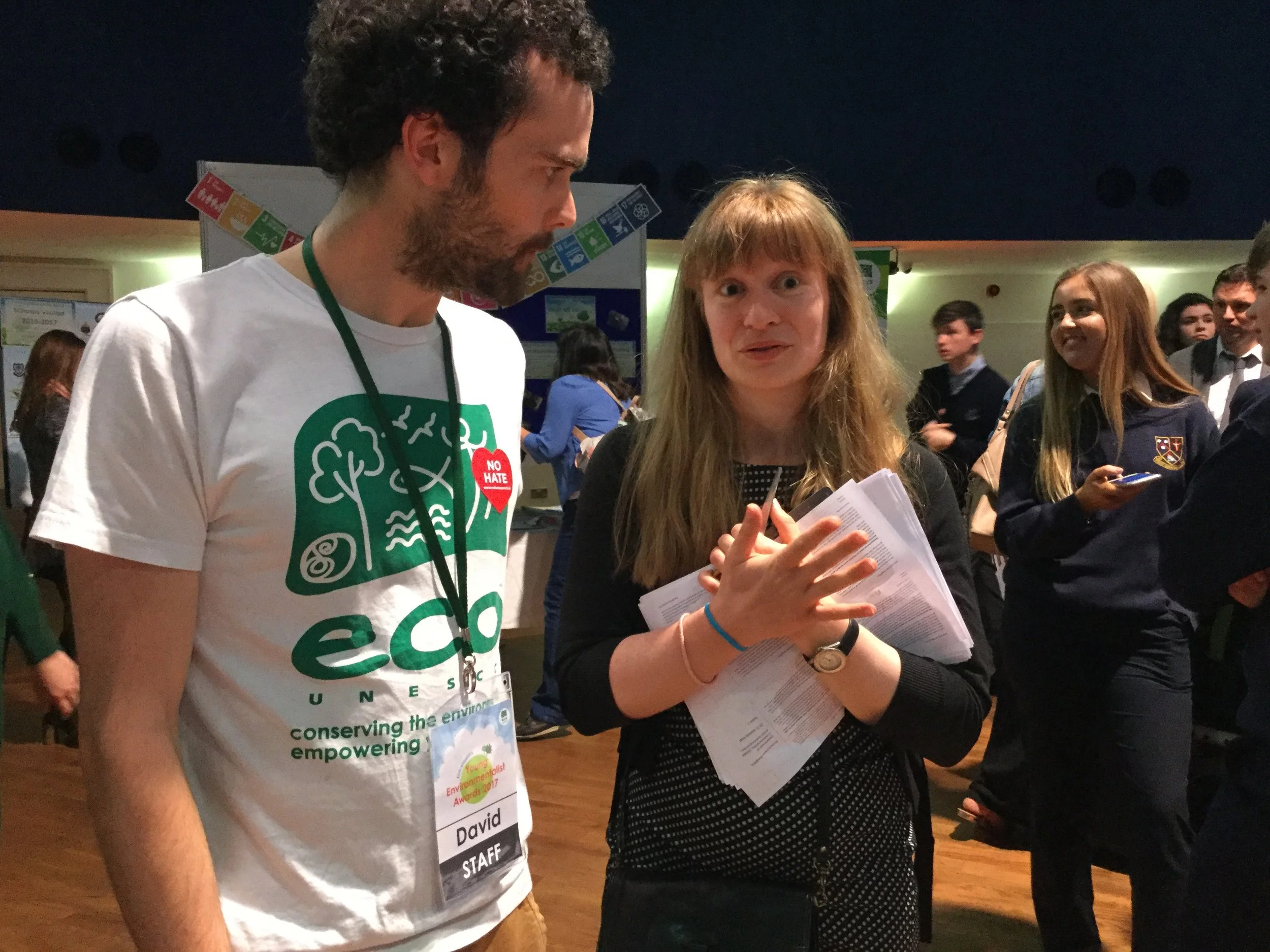 Jerrieann working hard at the Young Environmentalist Awards