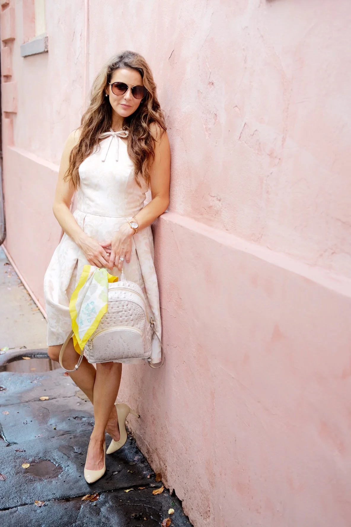 Brenna Lauren Michaels in blush pink Gal Meets Glam Dress