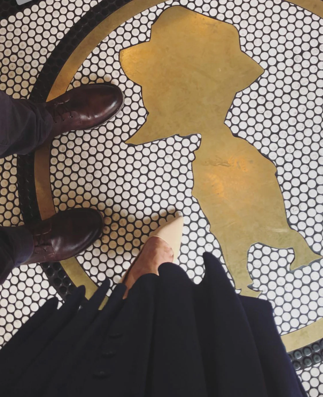 The floor mosaic at Little Duck Diner in Savannah GA