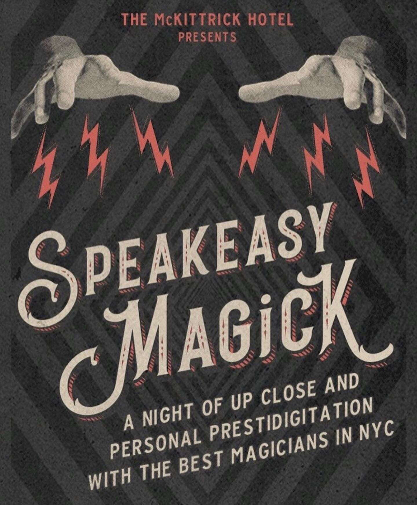 This weekend I&rsquo;m back performing at @speakeasymagick at @themckittrick in NYC tonight, tomorrow and Saturday! Such an incredible show to be a part of, you don&rsquo;t want to miss it! Tickets to the show available at the link in my bio! Hope to