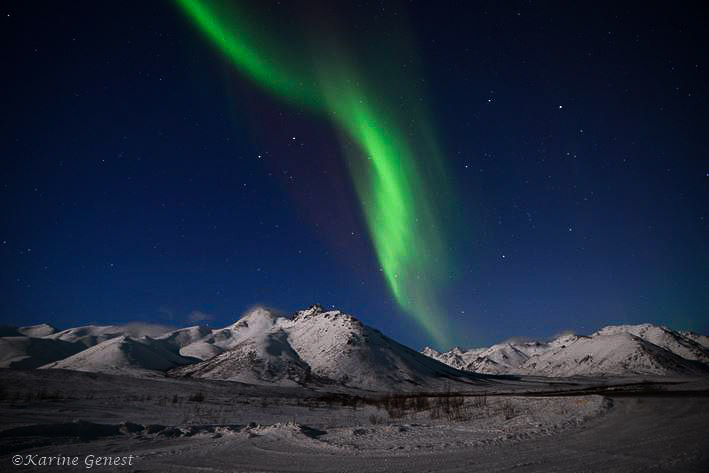 The icy sky at night.