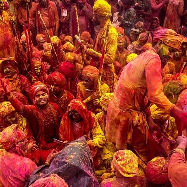 The #Samaaj in Nandgaon&rsquo;s Shri Nandbaba temple is the culmination of a very special 2 day version of India&rsquo;s #Holi festival known as #LahmaarHoli, which I think is@much better photographically than the Main Holi celebrations that take pla