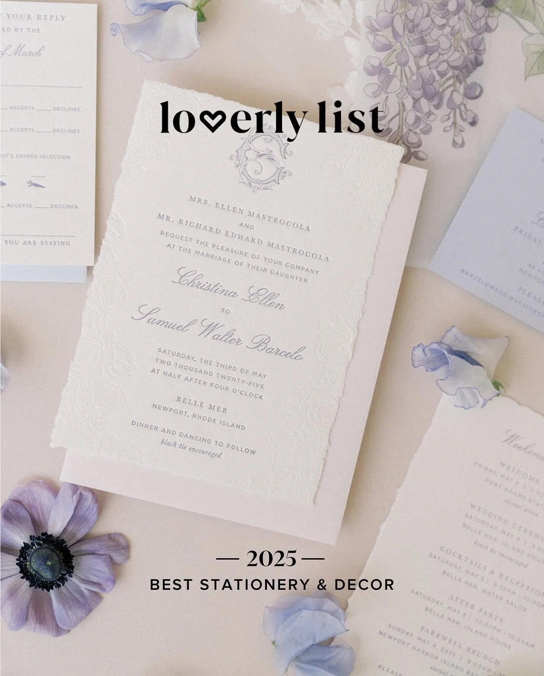 Honored. Grateful. Inspired.
Once again, we have been named to the @loverly List for Best Stationery &amp; Decor

Out of tens of thousands of nominations across the globe, we&rsquo;re deeply proud to be recognized for our creative vision, trusted exp