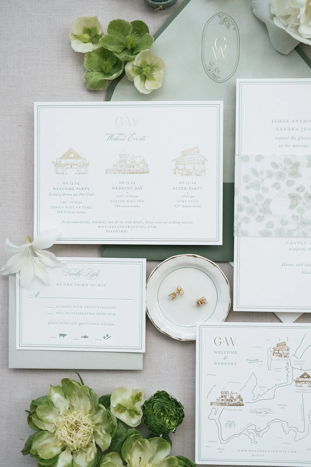 Champagne-and-Ink-Sage-Green-and-Gold_wedding-invitation-details-card-with-hand-drawn-illustrations-and-map-of-newport_Brooke_Allison_Photography_Castle_Hill_Wedding.jpg