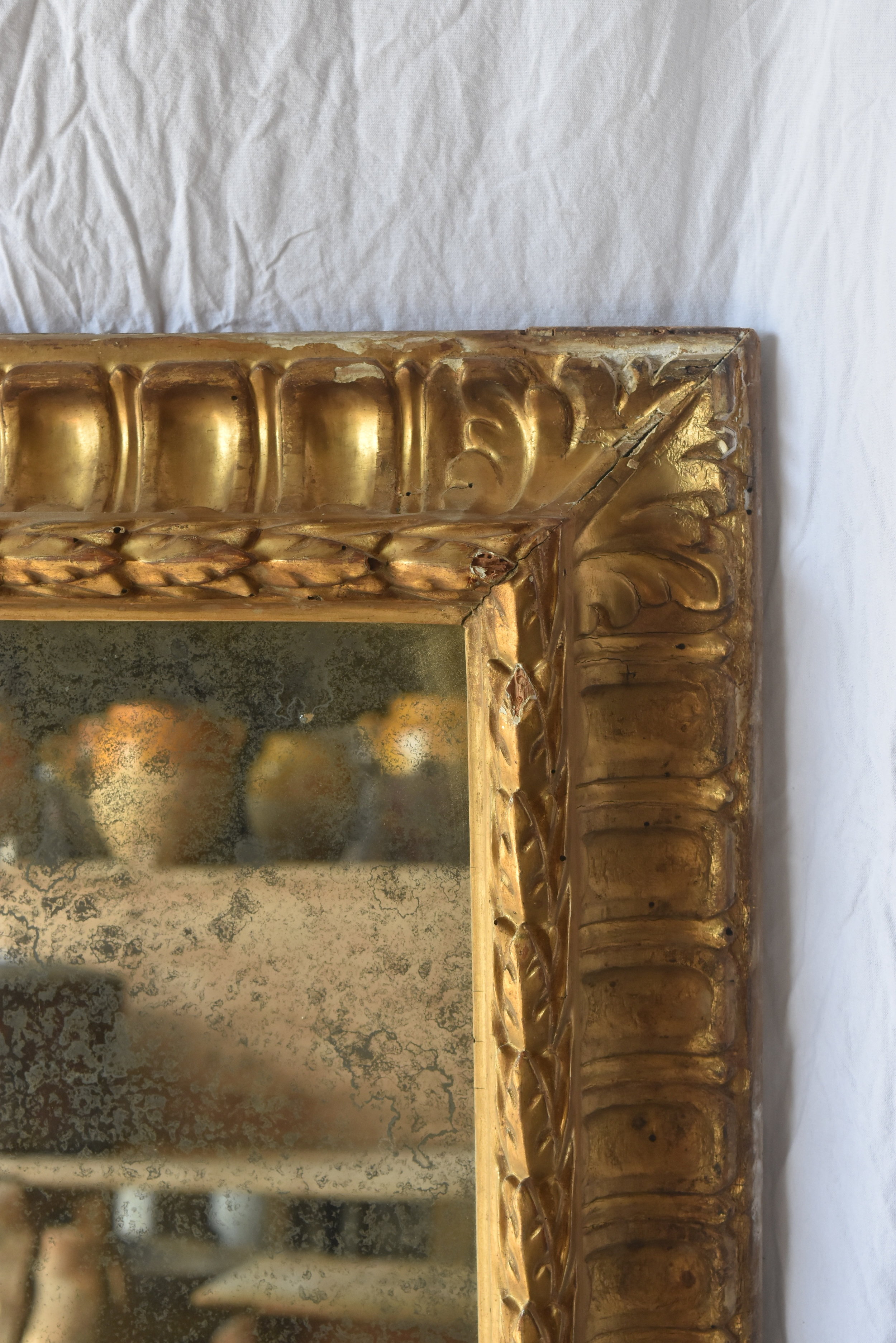 19th Century Italian Gold Gilt Frame With Later Mirror