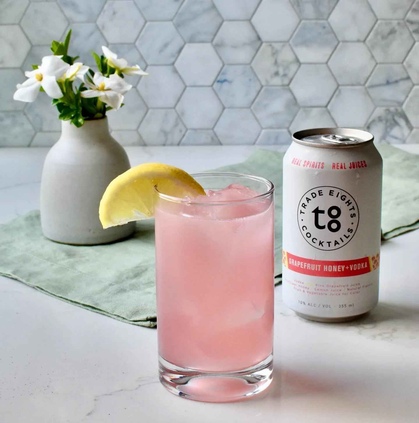 Grapefruit Honey + Vodka over ice with a lemon and zero stress. This is how we do summer. ☺️

#tradeeightscocktails