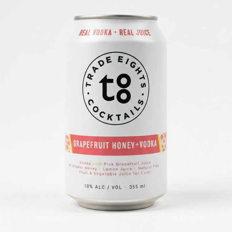 Grapefruit Honey +Vodka Can on White Background