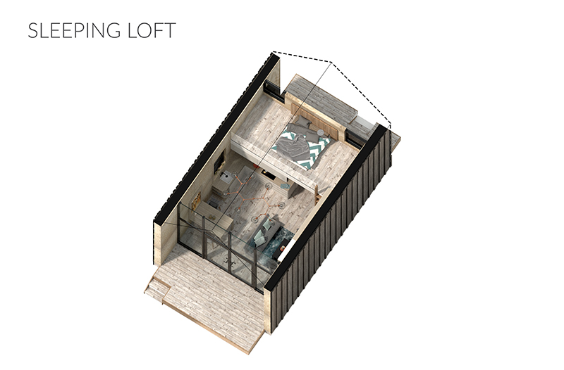  Image 7: Loft layout example of 16’ tall structure 