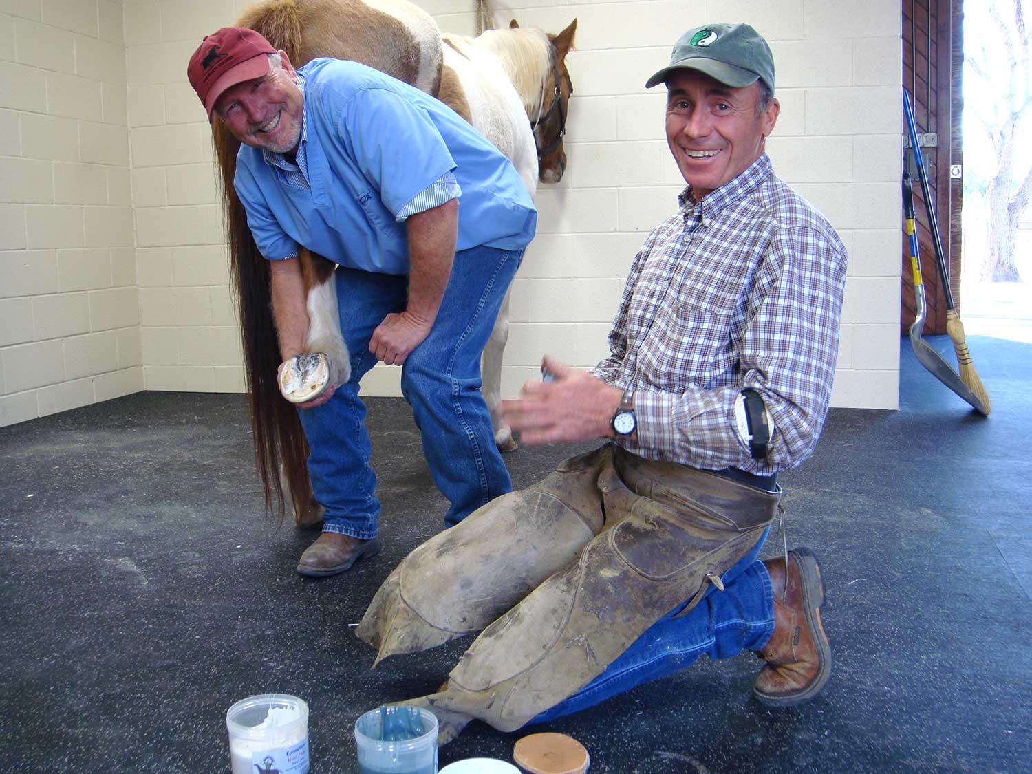 Dr. Jensen and farrier Pete Healey