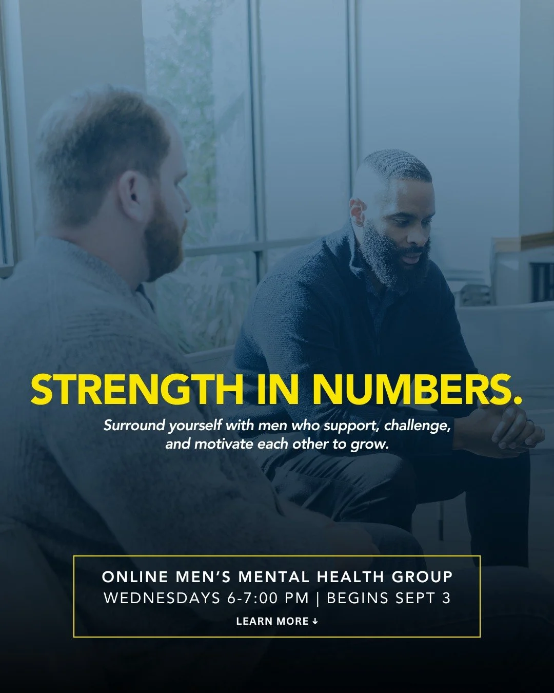 REGISTRATION IS STILL OPEN!

Join us for our Men&rsquo;s Mental Health Group, an online program for men looking to show up authentically and purposefully in all aspects of their lives.

This group is for you if you:
🔷 You&rsquo;re interested in buil
