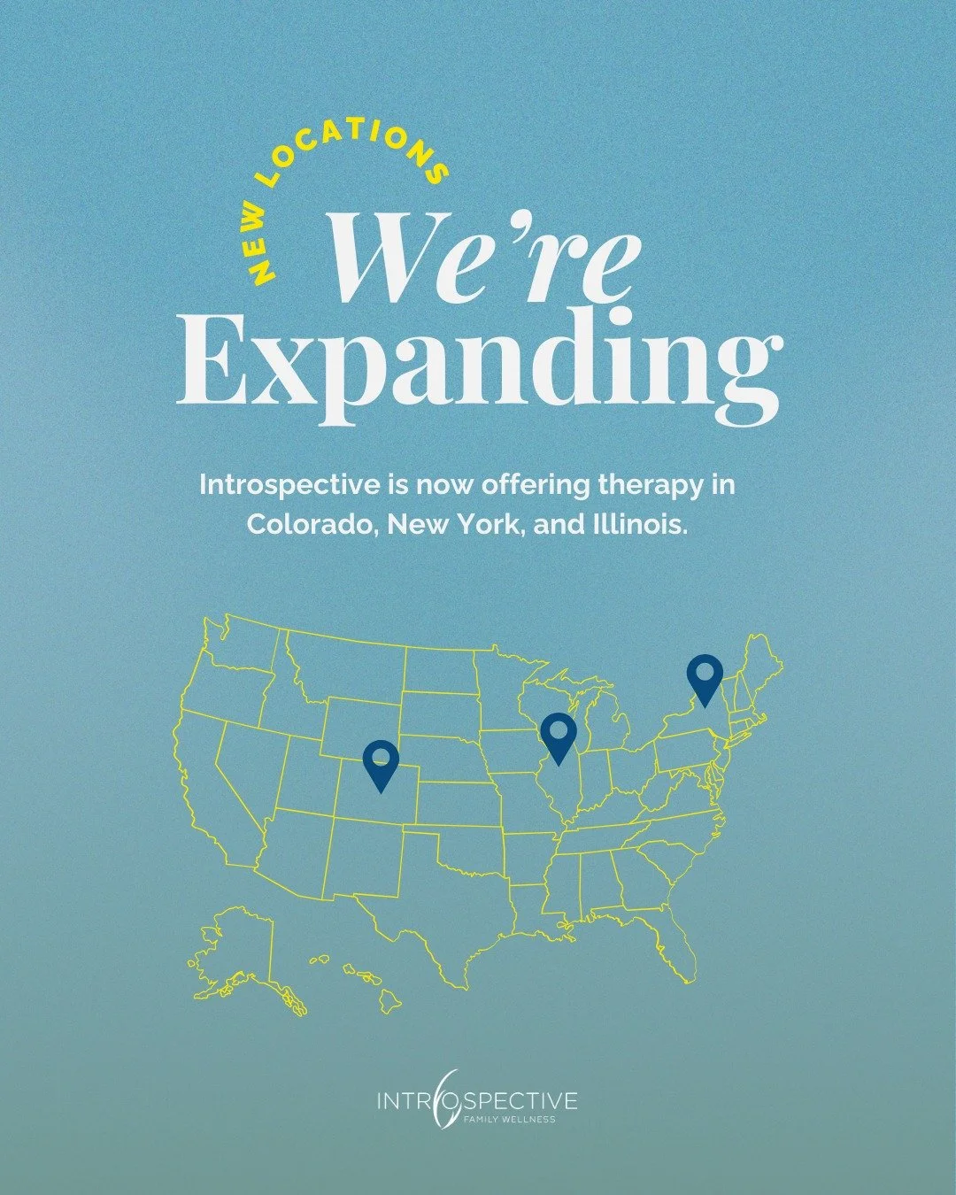 We're expanding! For over 10 years, Introspective has been a pillar of the Chicago community &mdash;&nbsp;and we're excited to announce that we are now able to see clients in #Colorado and #NewYork. 

📍Lakeview Chicago // In-Person and Virtual 
3139
