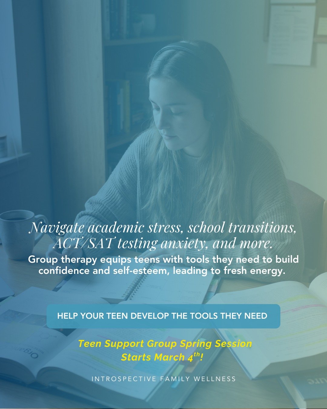 Is your teen feeling overwhelmed or stressed? The spring season often comes with a mix of excitement and challenges&mdash;from big milestones like graduations to stressful periods like increasingly challenging work and final exams. 

Our Teen Support