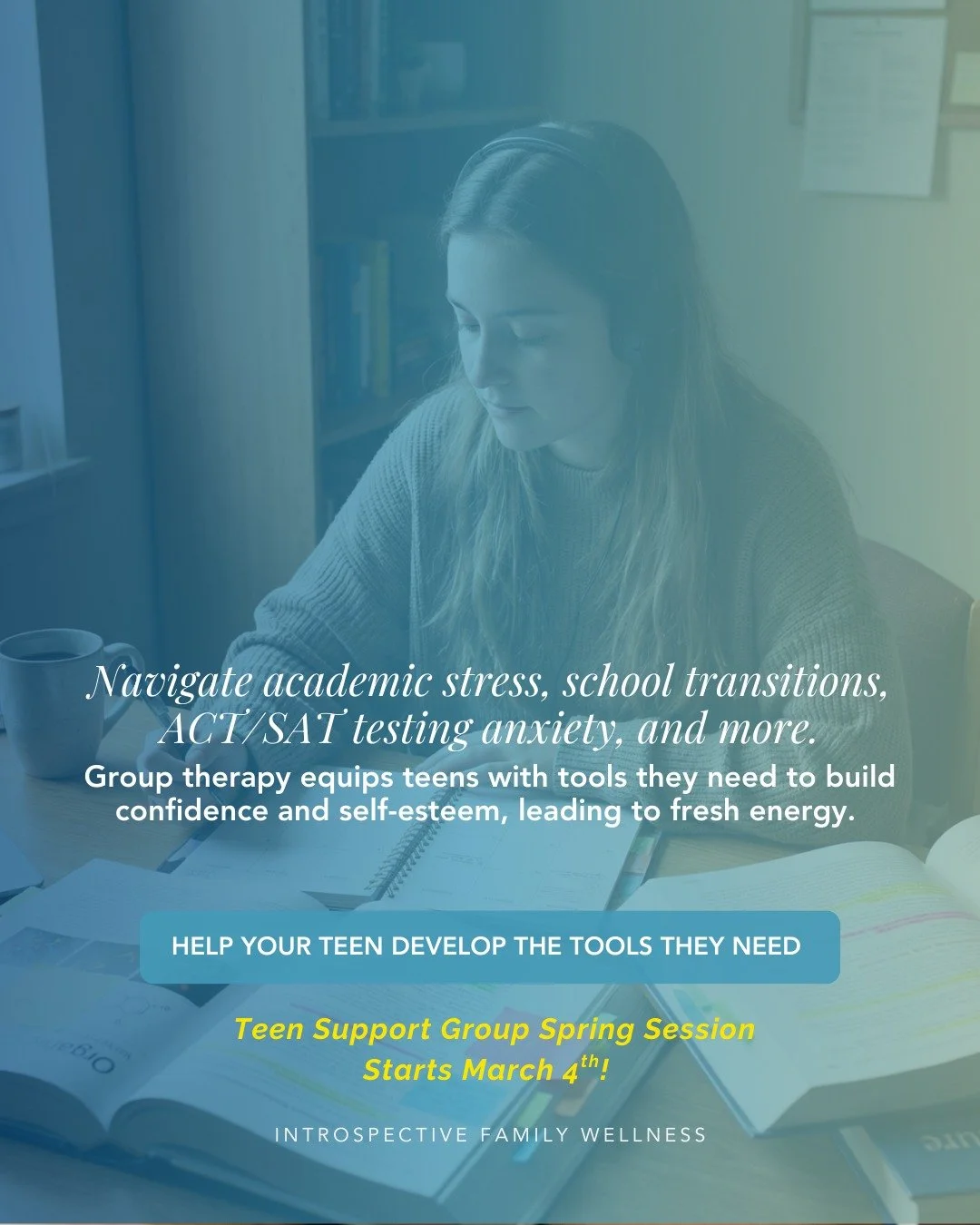 Is your teen feeling overwhelmed or stressed? The spring season often comes with a mix of excitement and challenges&mdash;from big milestones like graduations to stressful periods like increasingly challenging work and final exams. 

Our Teen Support