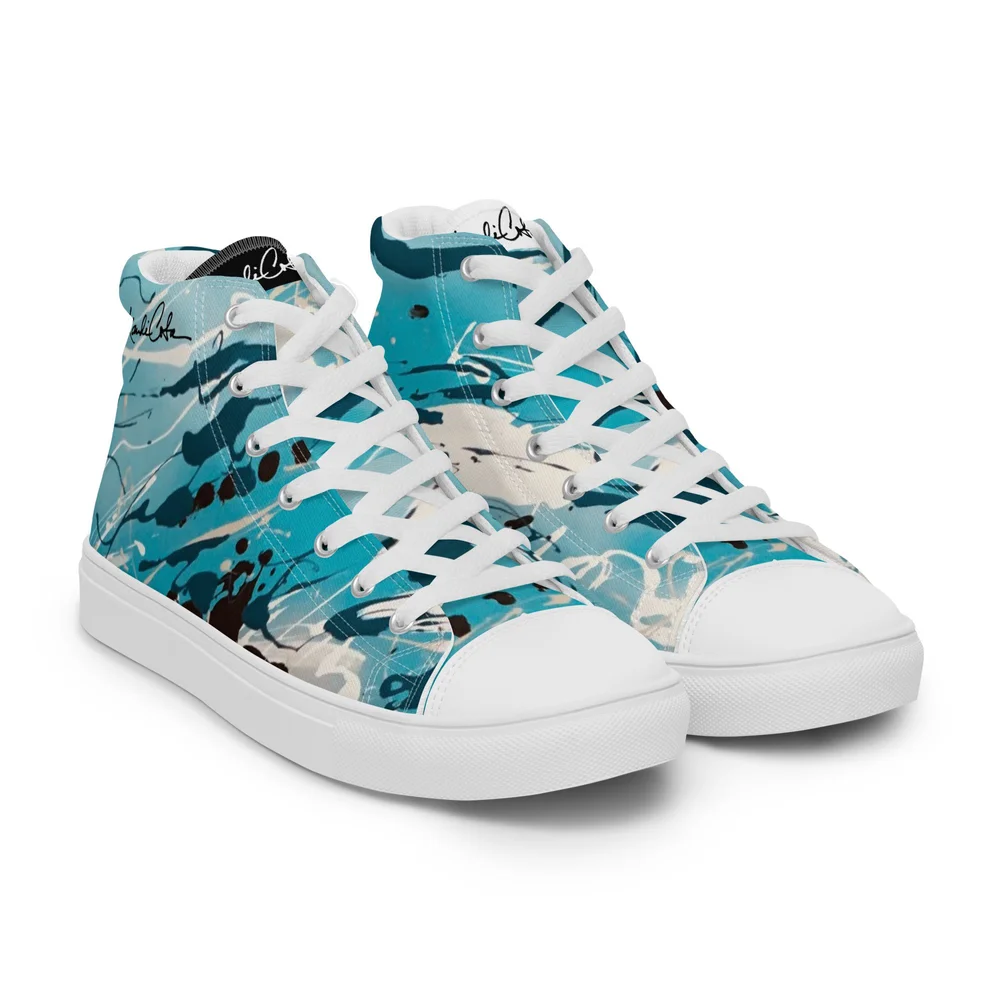 KANDI COTA Sea Synergy Women's high top canvas sneakers — KANDI