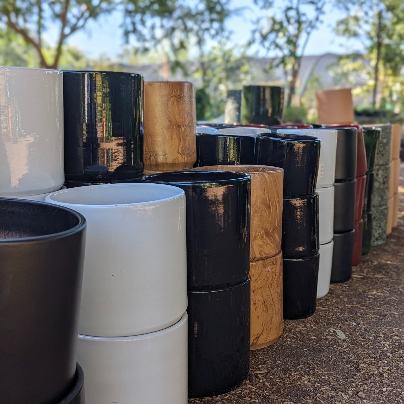 Fresh pottery drop...got a fresh new finish on these classic cylinders.

As always...pick your pot + plant and we'll provide the assist on getting the right soil so those babies will thrive.

Mother's Day orders can still be sent our way online for p