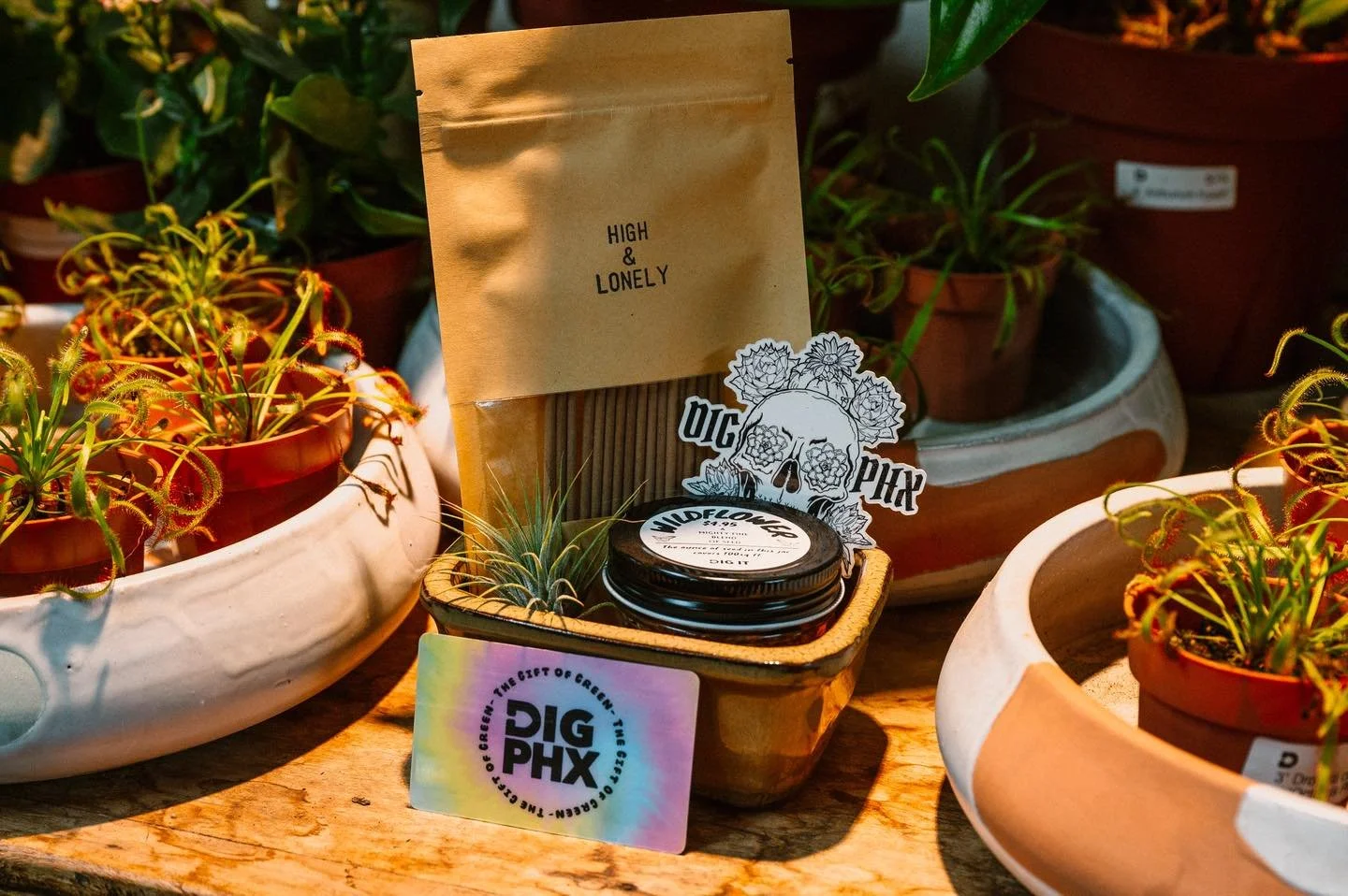 We are excited to be bringing back our gift box sets! 🎁 This year we have one specific box that includes:

- High &amp; Lonely Incense 
- Native Wildflower Seed
- Tillandsia ionatha &lsquo;Airplant&rsquo;
- Dig It Sticker
- Small Shallow Pot 
- $15 