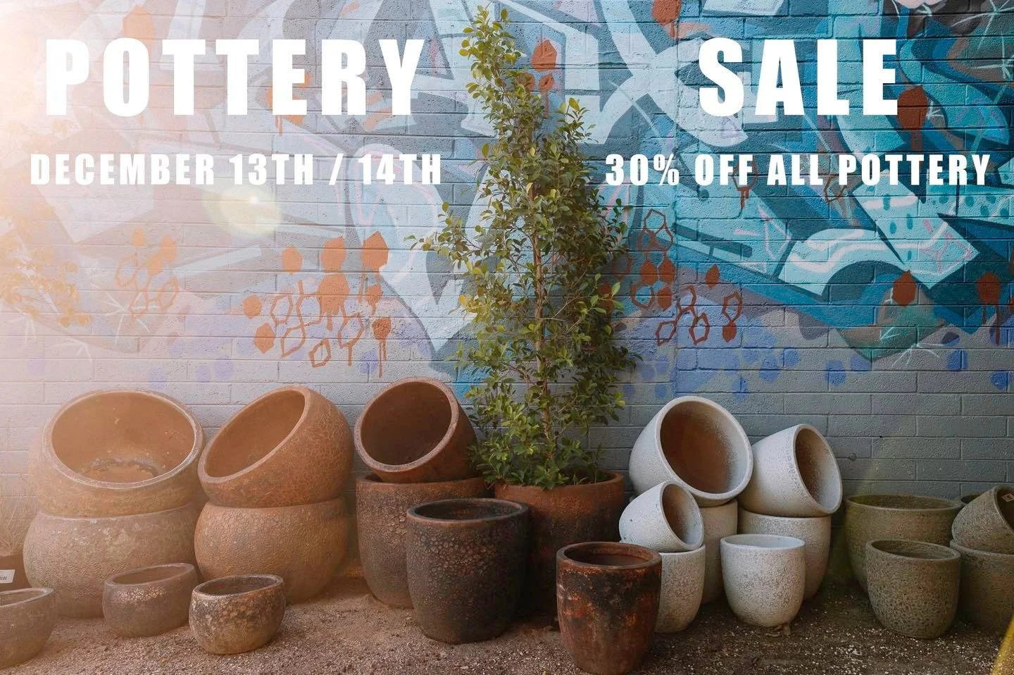 🪴 POTTERY SALE &mdash; December 13 &amp; 14 🪴

All pottery in-store will be 30% off this weekend.

It&rsquo;s a great time to pick up a lovely piece for holiday gifting or to brighten up your home if you're entertaining this season. 🎁🏡
Pair your 