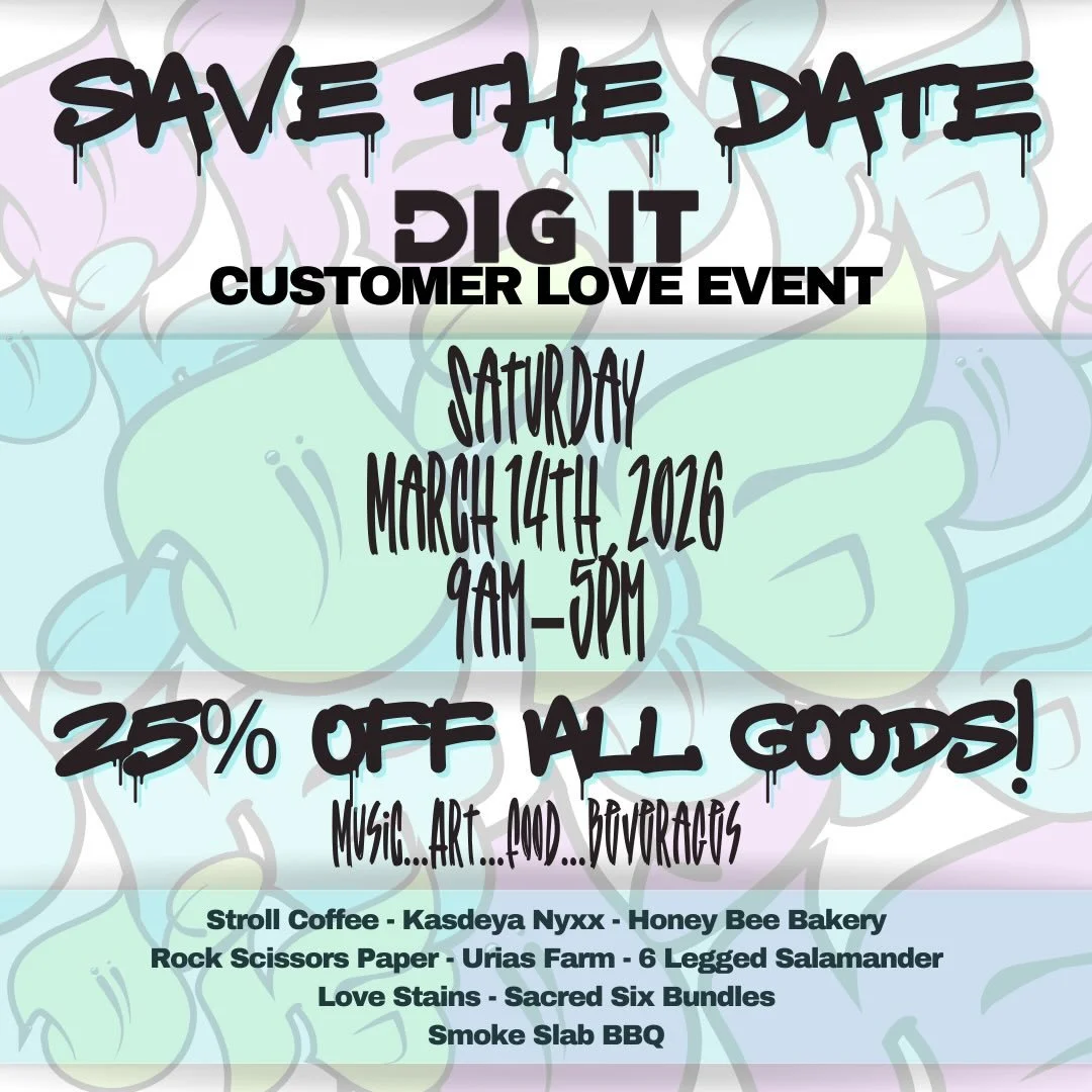 It&rsquo;s that time for us to show you some love&hellip;
❤️ Customer Love Ya&rsquo;ll ❤️ 
The support from our community is everything&hellip;there is no Dig It without you!
We still have a couple vendor spots open so check the bio link
As always&he