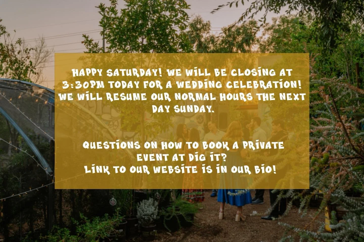 We are so excited to see the space transform for the perfect ceremony tonight! Once again we will be back to our normal hours the next day! 

#PhoenixEvents #wedding #Arizonavenue #PHXLocal #PHXSmallBusiness