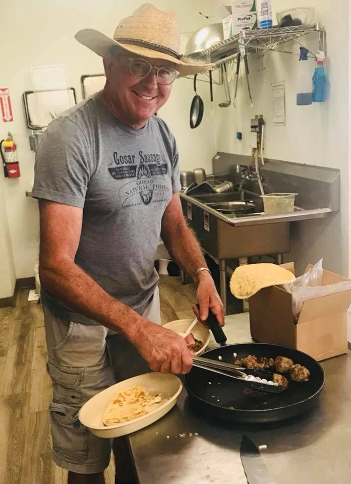 Kris Gosar of Gosar Ranch Natural Foods in the Locavores kitchen.