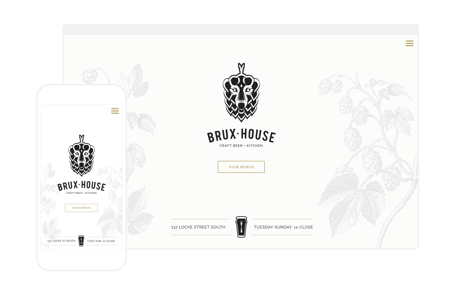  I worked as part of a team that first created the Brux House brand and I then evolved it through a website design and print collateral to ensure consistency throughout.  Developing the responsive website to look consistent with the brand was challen